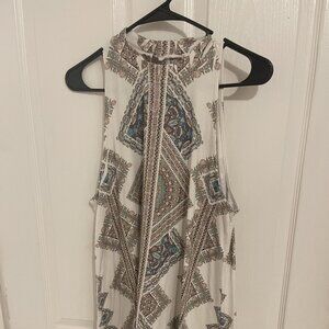 Boho Chic Paisley Print Sleeveless Mini Dress Size L -Wardrobe Treasure